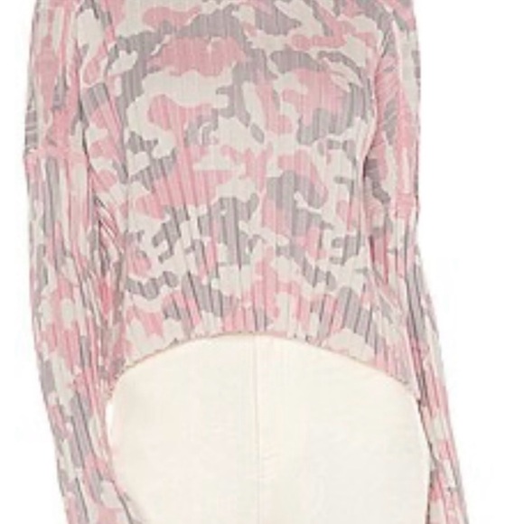 Central Park West Sweaters - Central Park West Pink and White Sweater